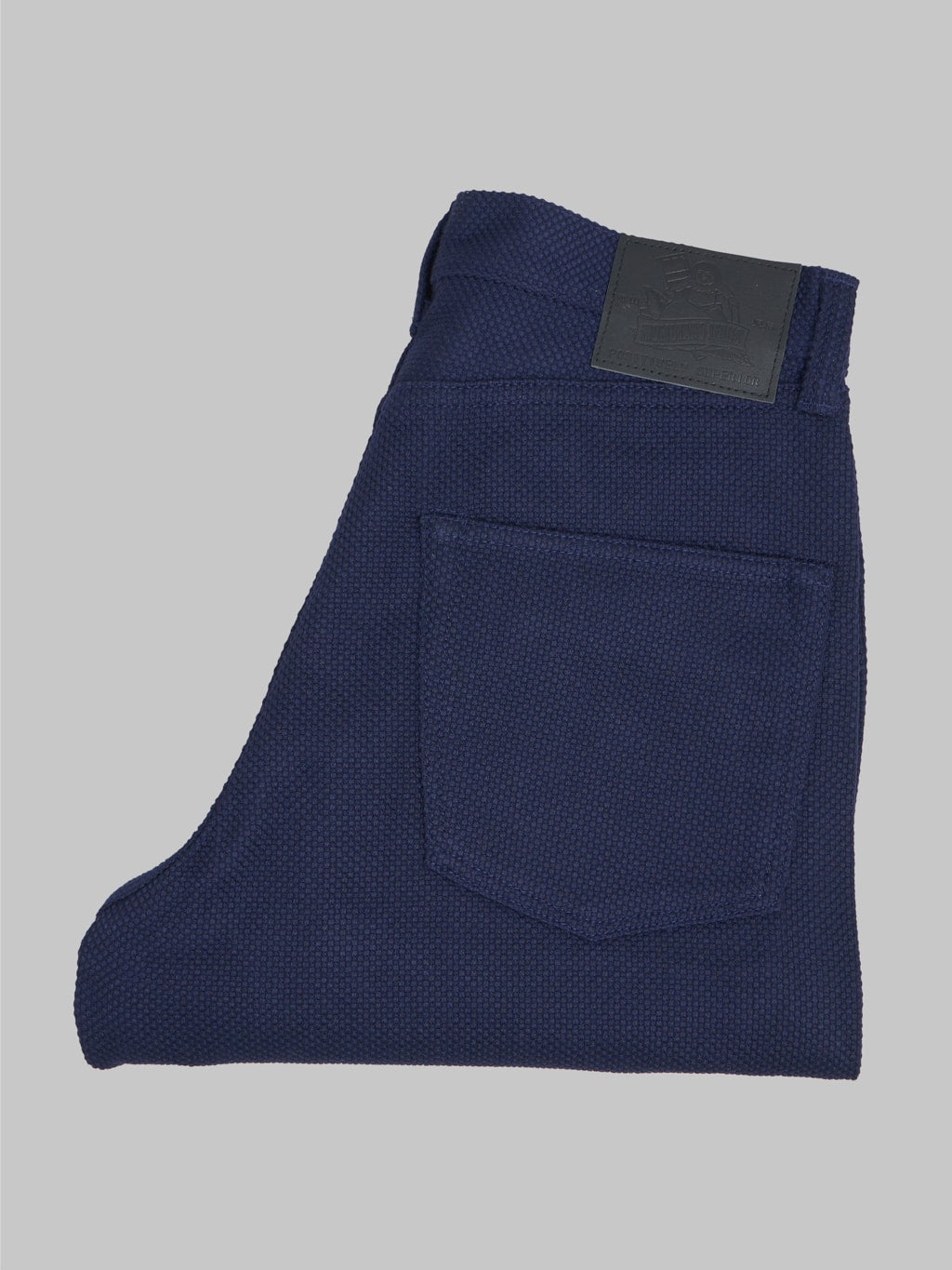 momotaro mxpt 1204 indigo sashiko wide tapered pants fabric