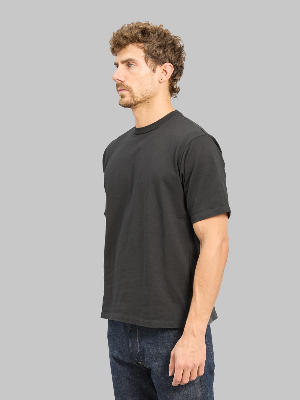 Momotaro Jeans MMTS6029 Zimbabwe Cotton Botanical Dyed T-Shirt Black