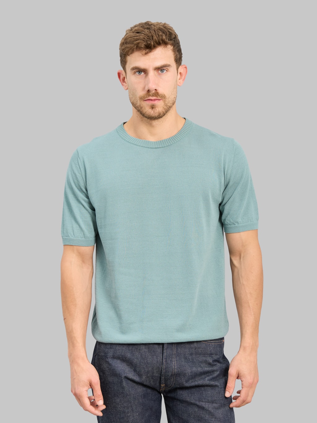 Mooncastle 12G Ice Cotton Crewneck T-Shirt Mist Green