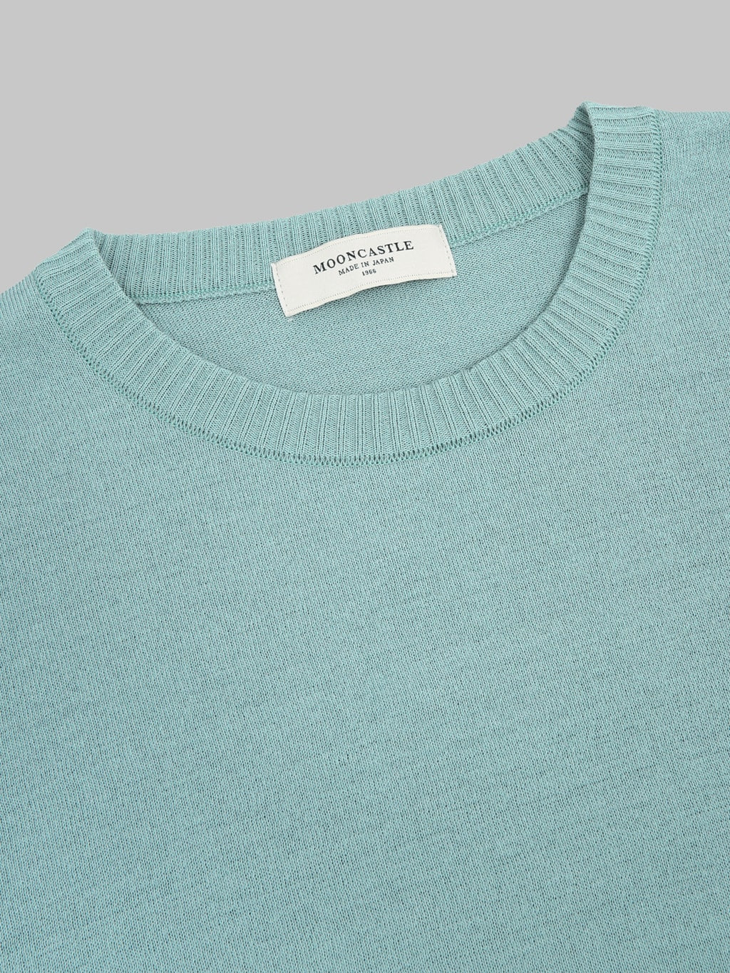 Mooncastle 12G Ice Cotton Crewneck TShirt Mist Green tag label