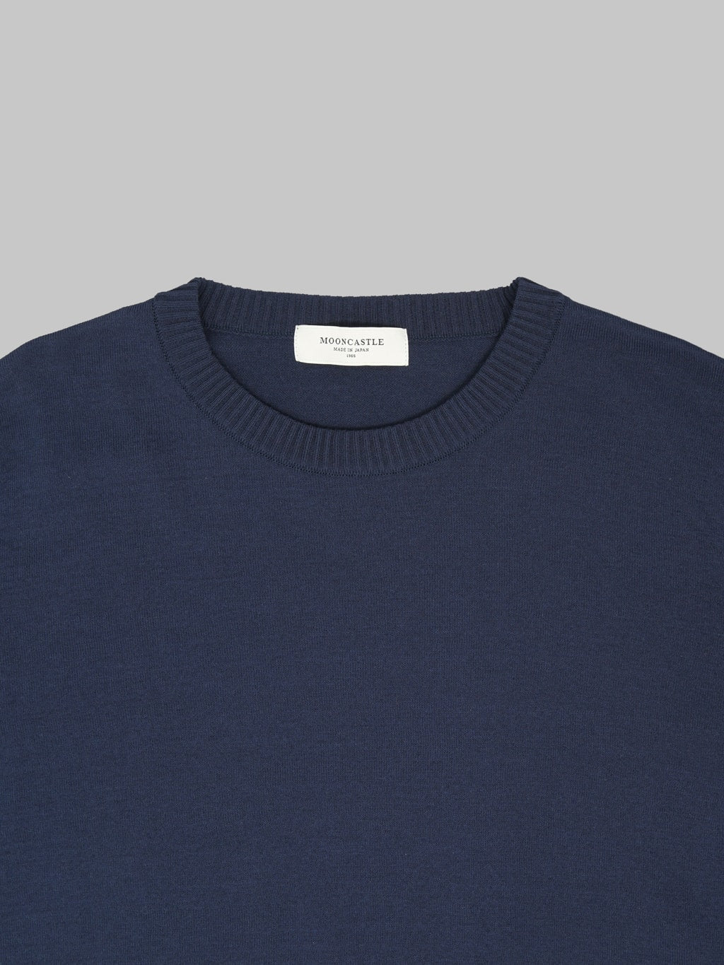Mooncastle 12G Ice Cotton Crewneck T-Shirt Navy collar