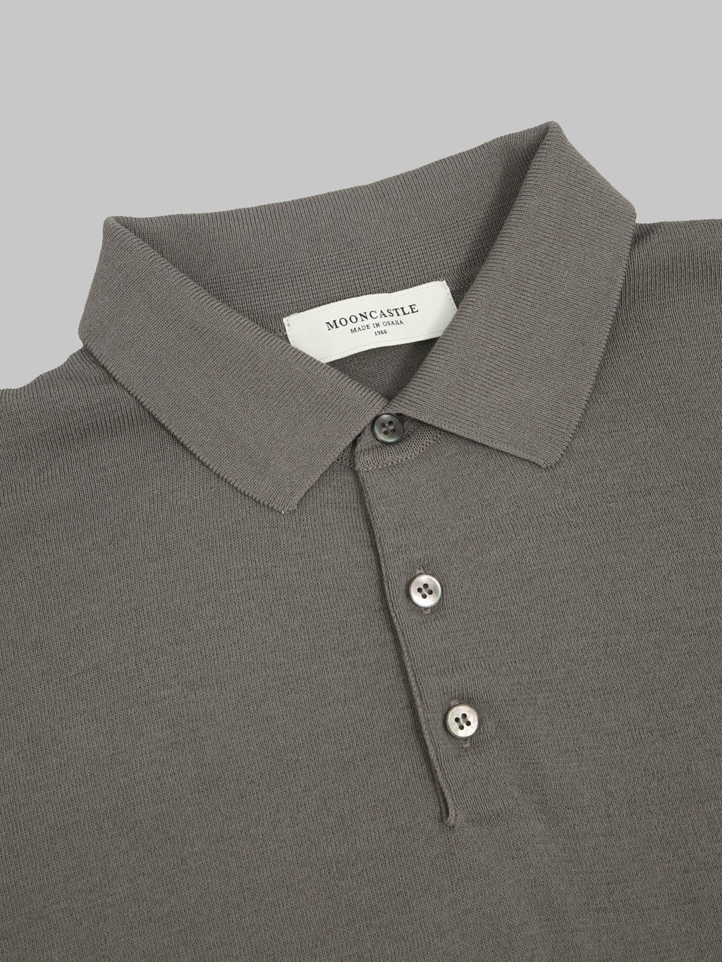 Mooncastle 12G Ice Cotton Polo Charcoal tag label