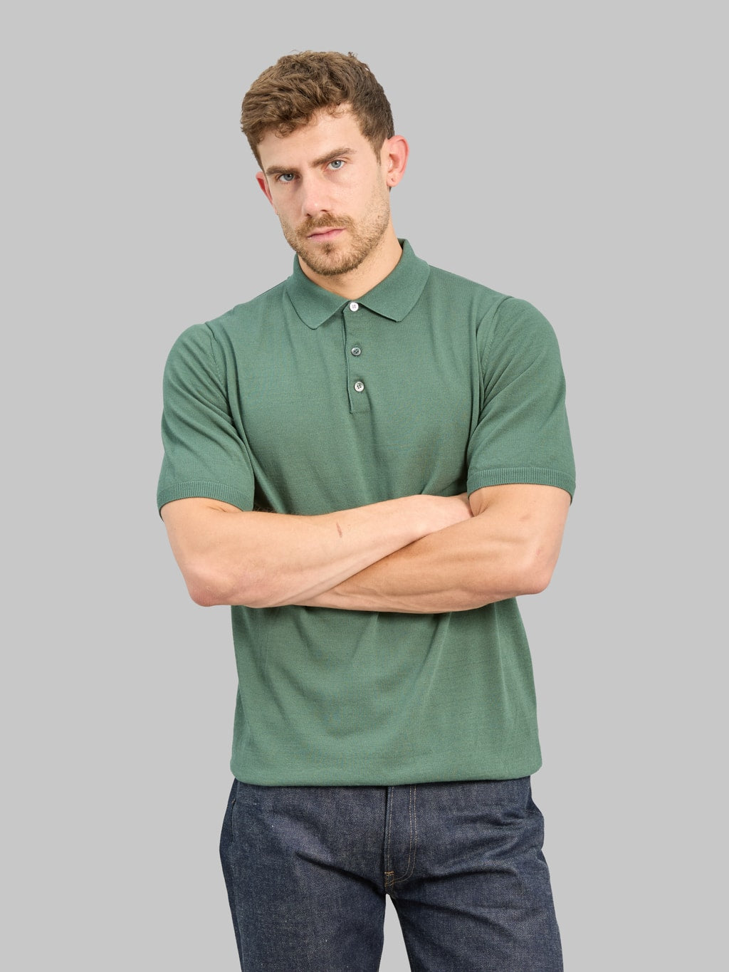 Mooncastle 12G Ice Cotton Polo Olive