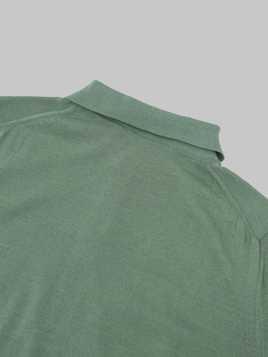 Mooncastle 12G Ice Cotton Polo Olive ribbed collar