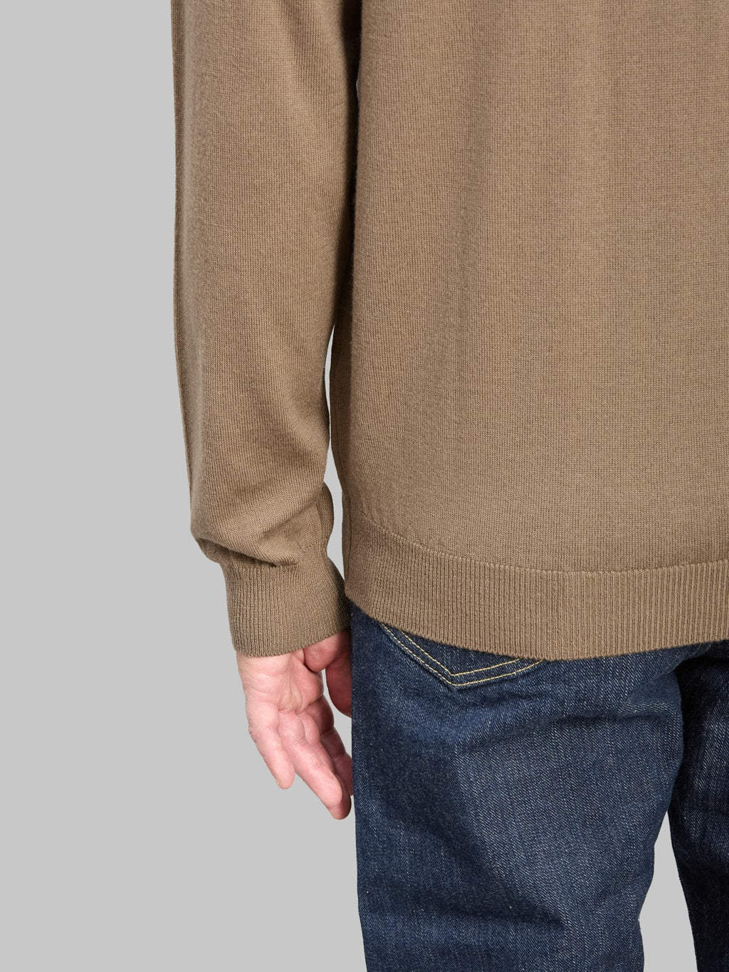 Mooncastle 12G Lightweight Merino Wool Crewneck Pullover Sand Beige