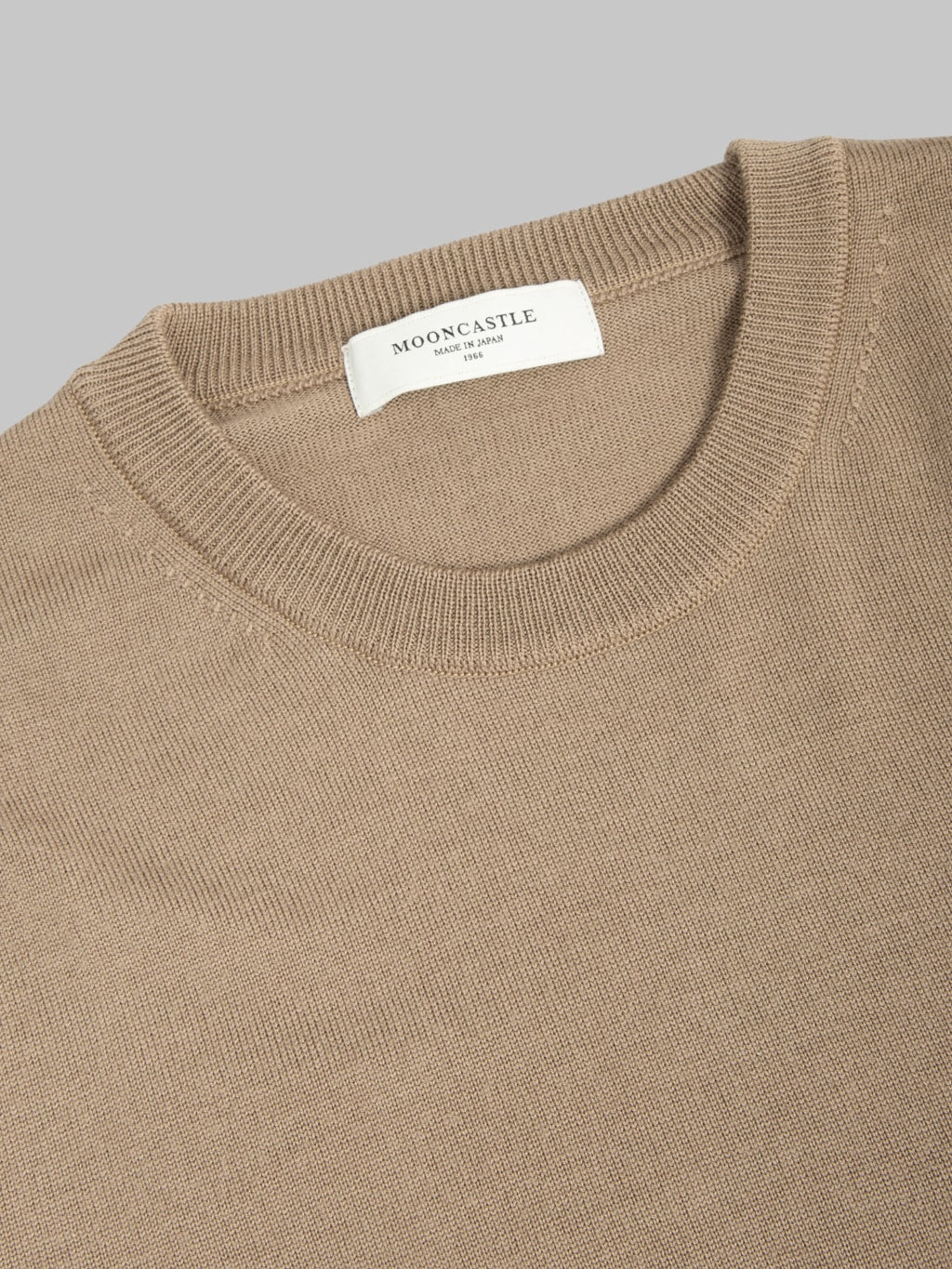Mooncastle 12G Lightweight Merino Wool Crewneck Pullover Sand Beige