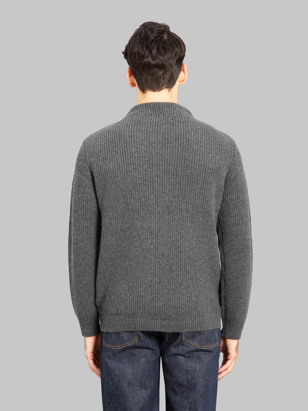 Mooncastle 7G Cashmere Bottleneck Pullover Dark Grey