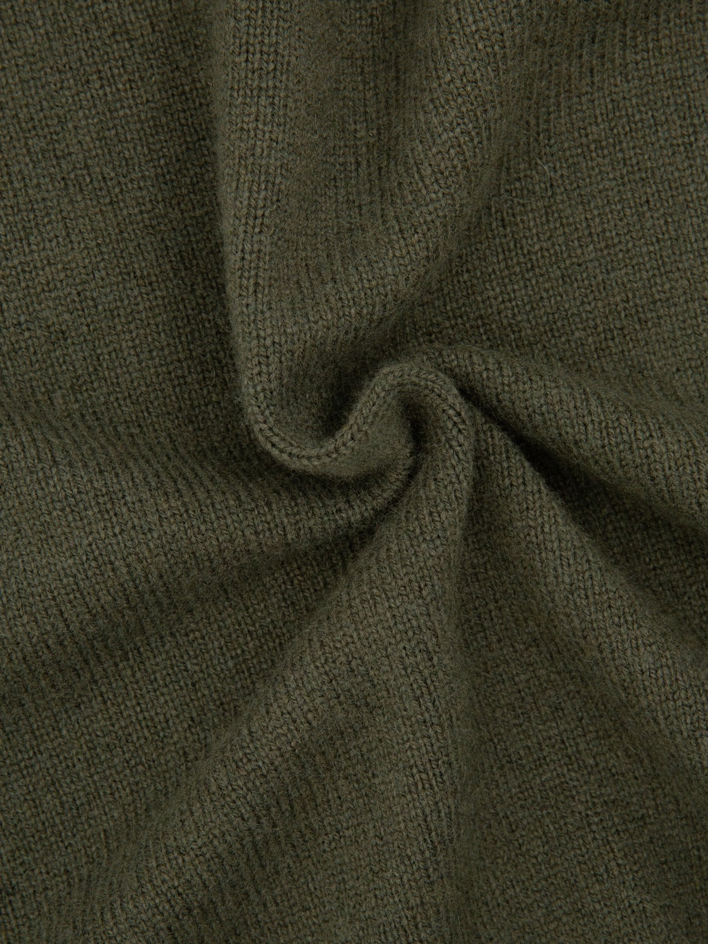 Mooncastle 7G Cashmere Silk Wool Crewneck Pullover Moss Green