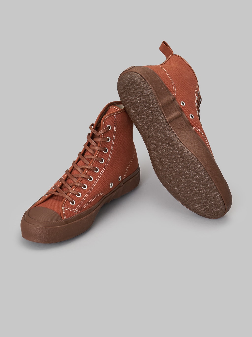 moonstar hi basket fine vulcanized brown sneakers rubber sole