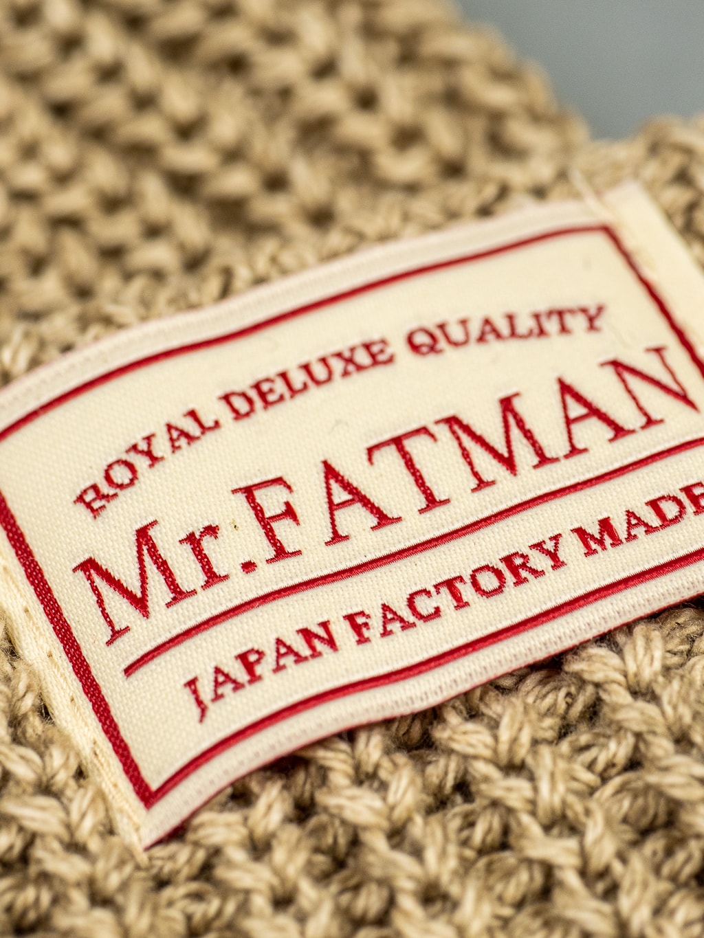 Mr Fatman Hue Watch Cap beige brand label