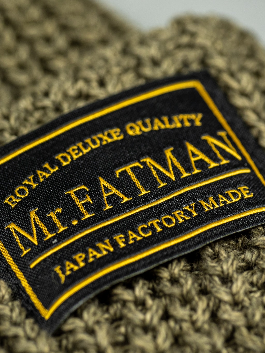 Mr Fatman Hue Watch Cap khaki brand label