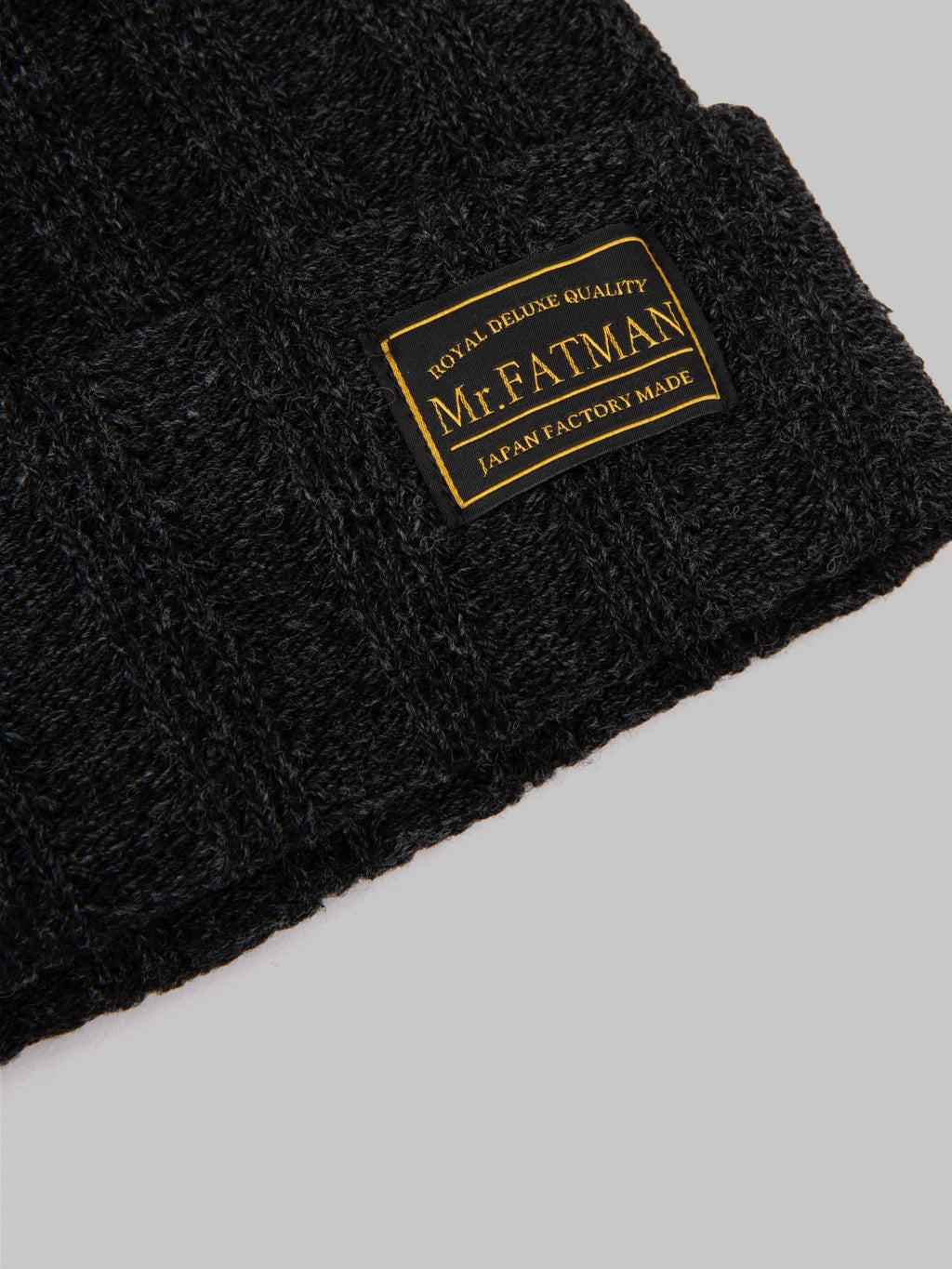 mr fatman watch cap soze charcoal wool label