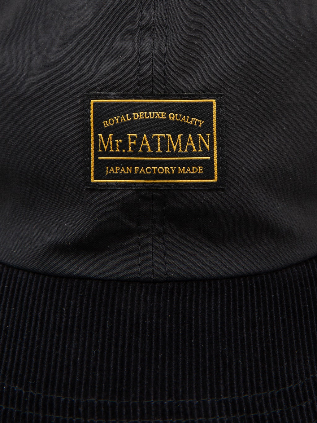 mr fatman waxed cotton bb cap black brand label