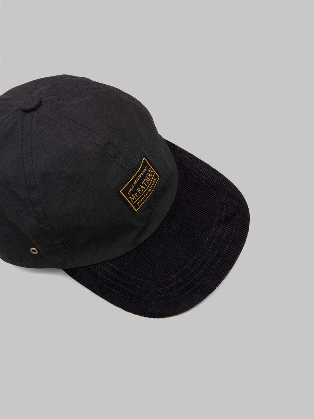 mr fatman waxed cotton bb cap black  front