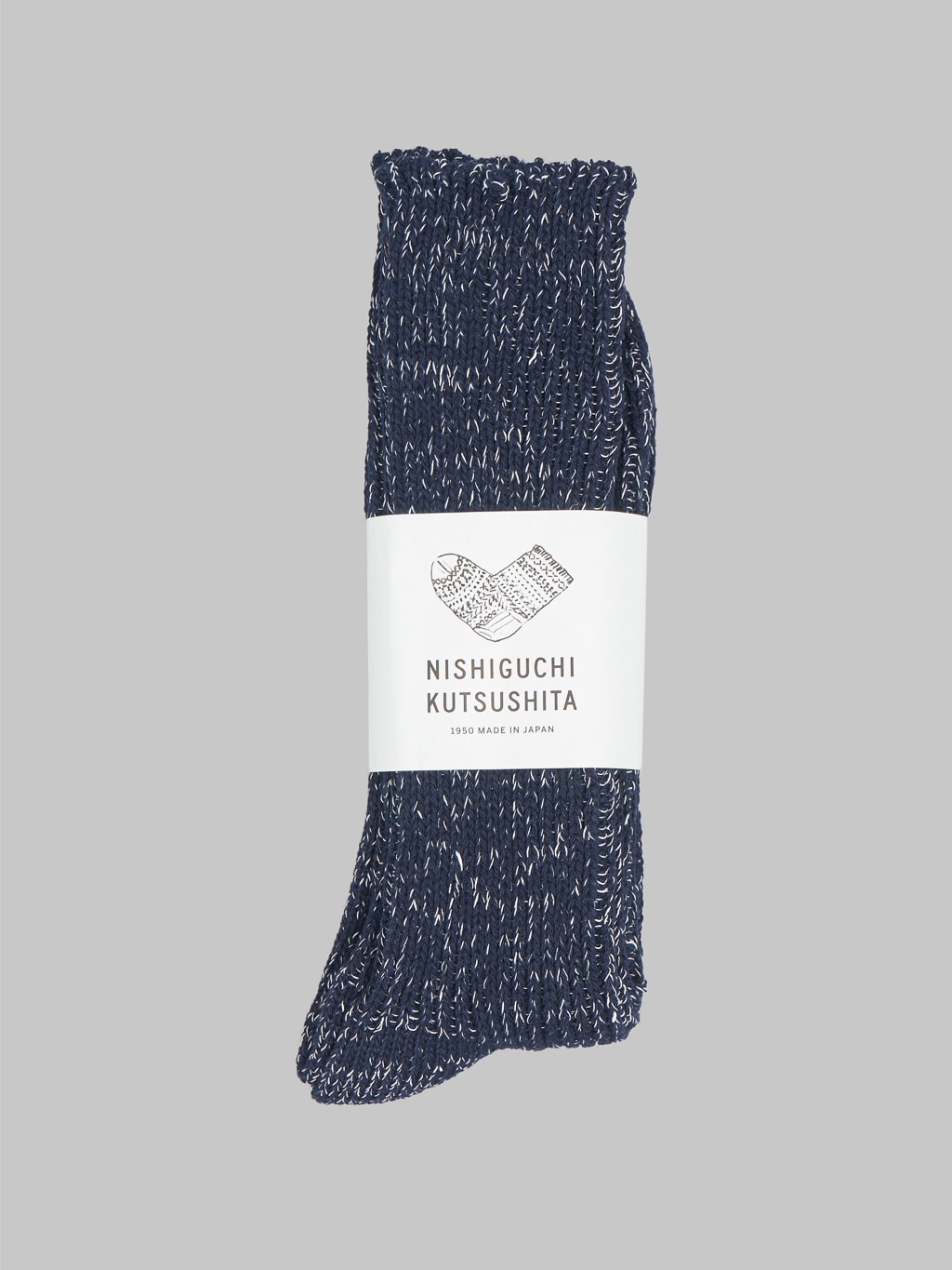 Nishiguchi Kutsushita Hemp Cotton Socks Midnight Japan Made