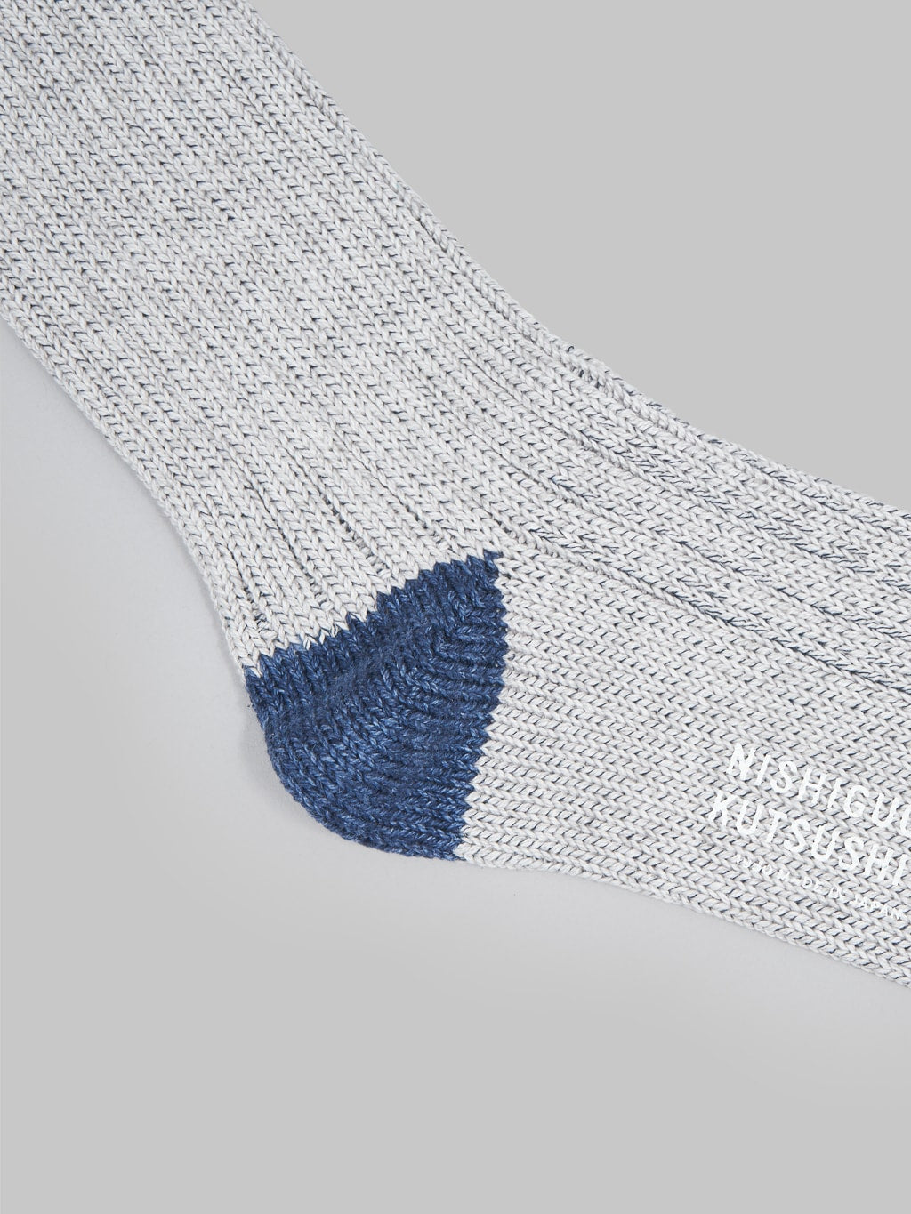 Nishiguchi Kutsushita Recycled Cotton Socks Light Grey Texture