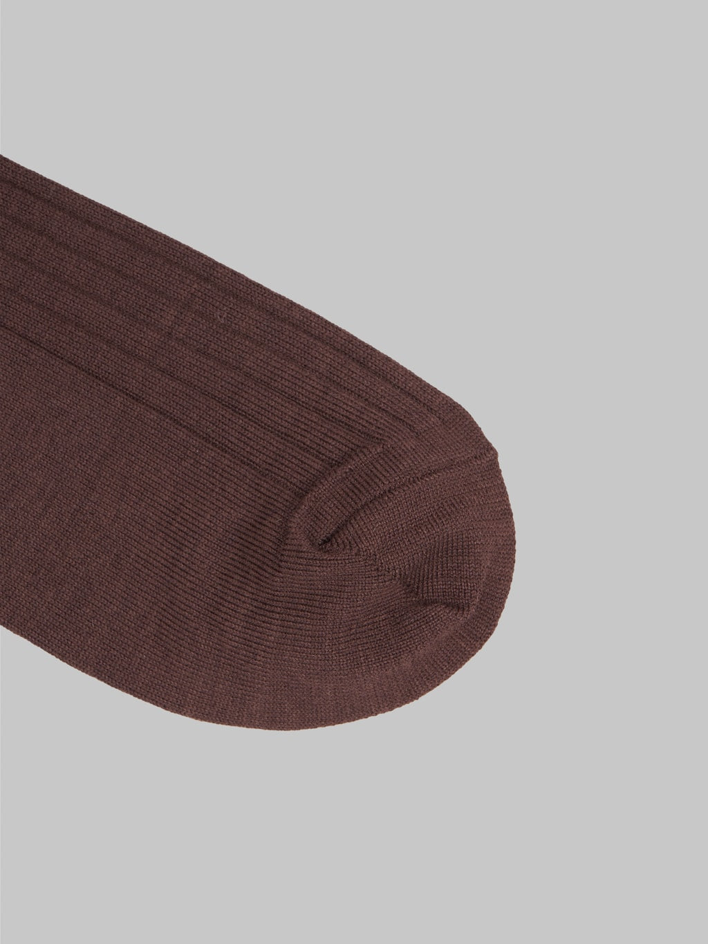 nishiguchi kutsushita silk cotton ribbed socks brown toe