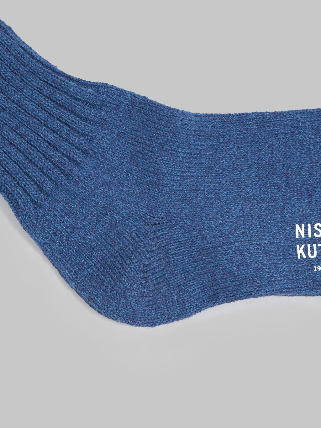 Nishiguchi Kutsushita Silk Cotton Socks Navy Texture