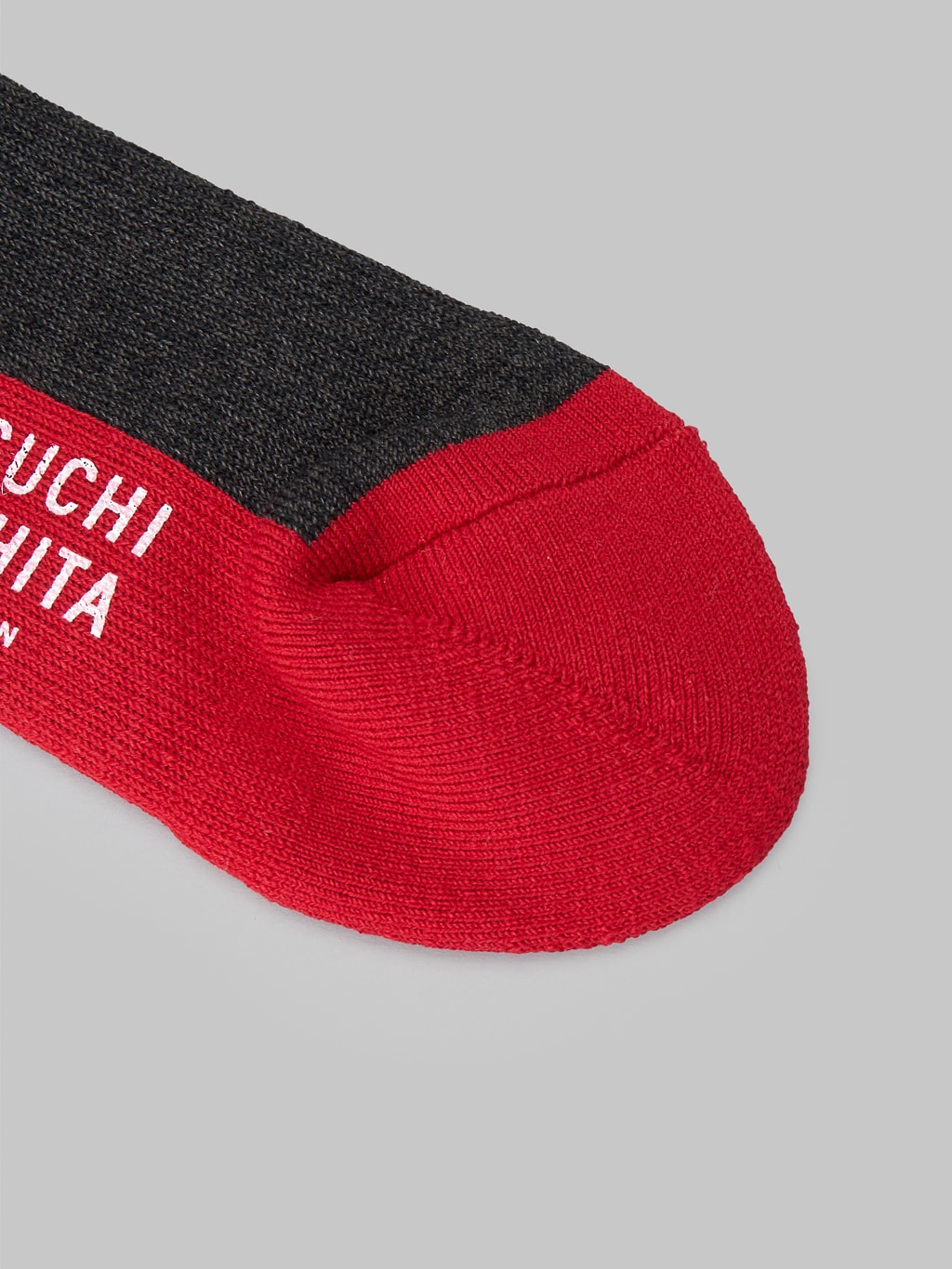 Nishiguchi Kutsushita Wool Pile Walk Socks Charcoal fabric texture
