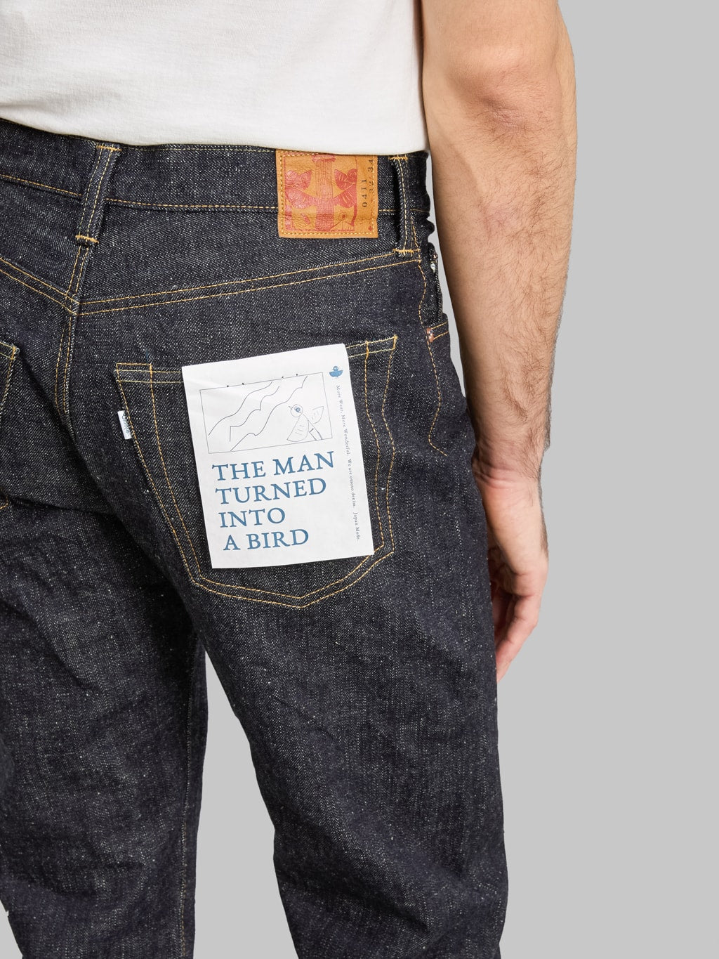 Omoto Denim 0411 Slub Nep Straight Fit Jeans back pocket
