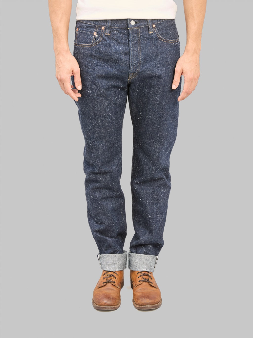 Omoto Denim 0412 16oz Nep Straight Fit Jeans front fit