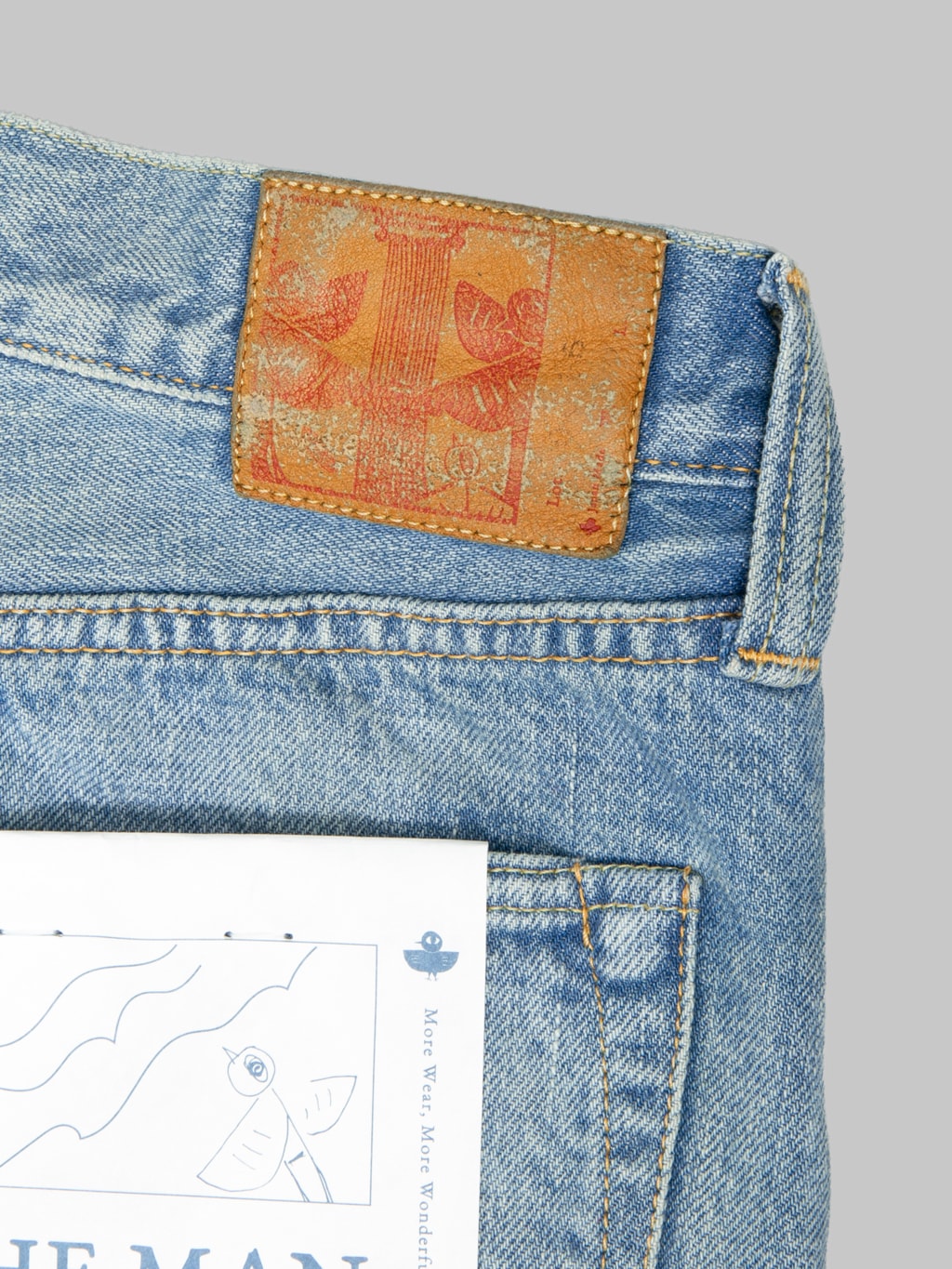 Omoto Denim 0615 Relax Fit 7 Years Wash Jeans leather patch