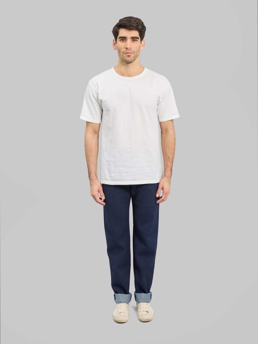 Omoto Denim 0621 Ori Sashi Sashiko Relax Fit Jeans front fit