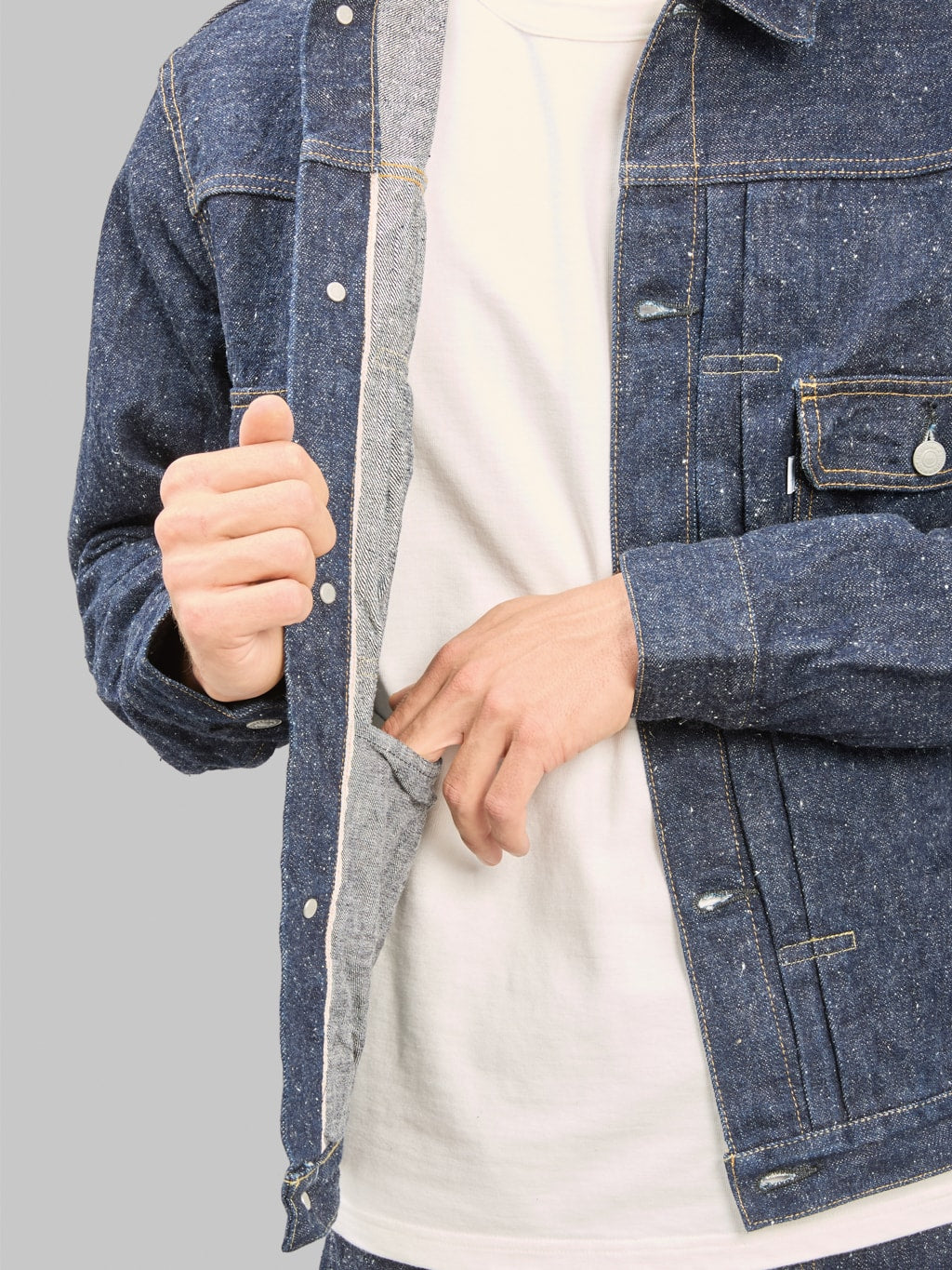 Omoto Denim 3212 16oz Nep Type 2 Jacket interior pocket