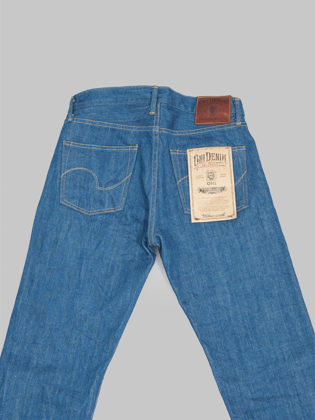 oni old faded blue denim classic straight jeans  back details