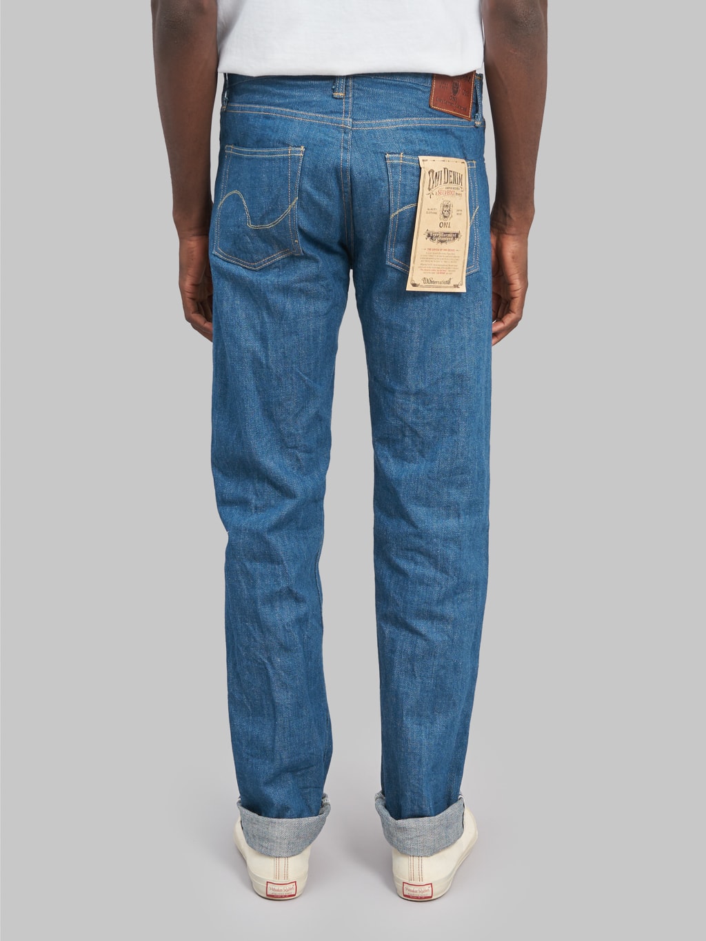 oni old faded blue denim classic straight jeans back fit