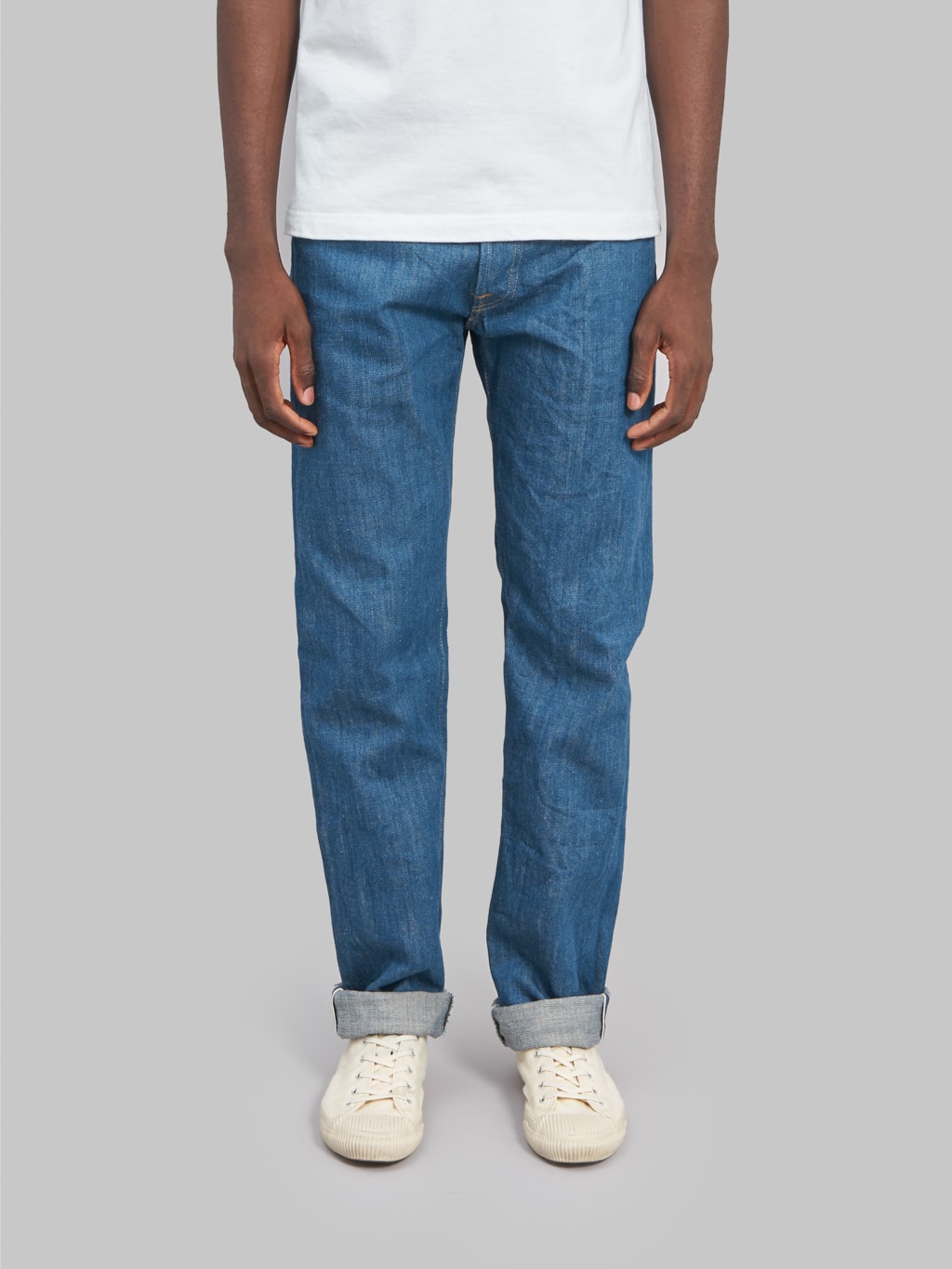 oni old faded blue denim classic straight jeans front fit