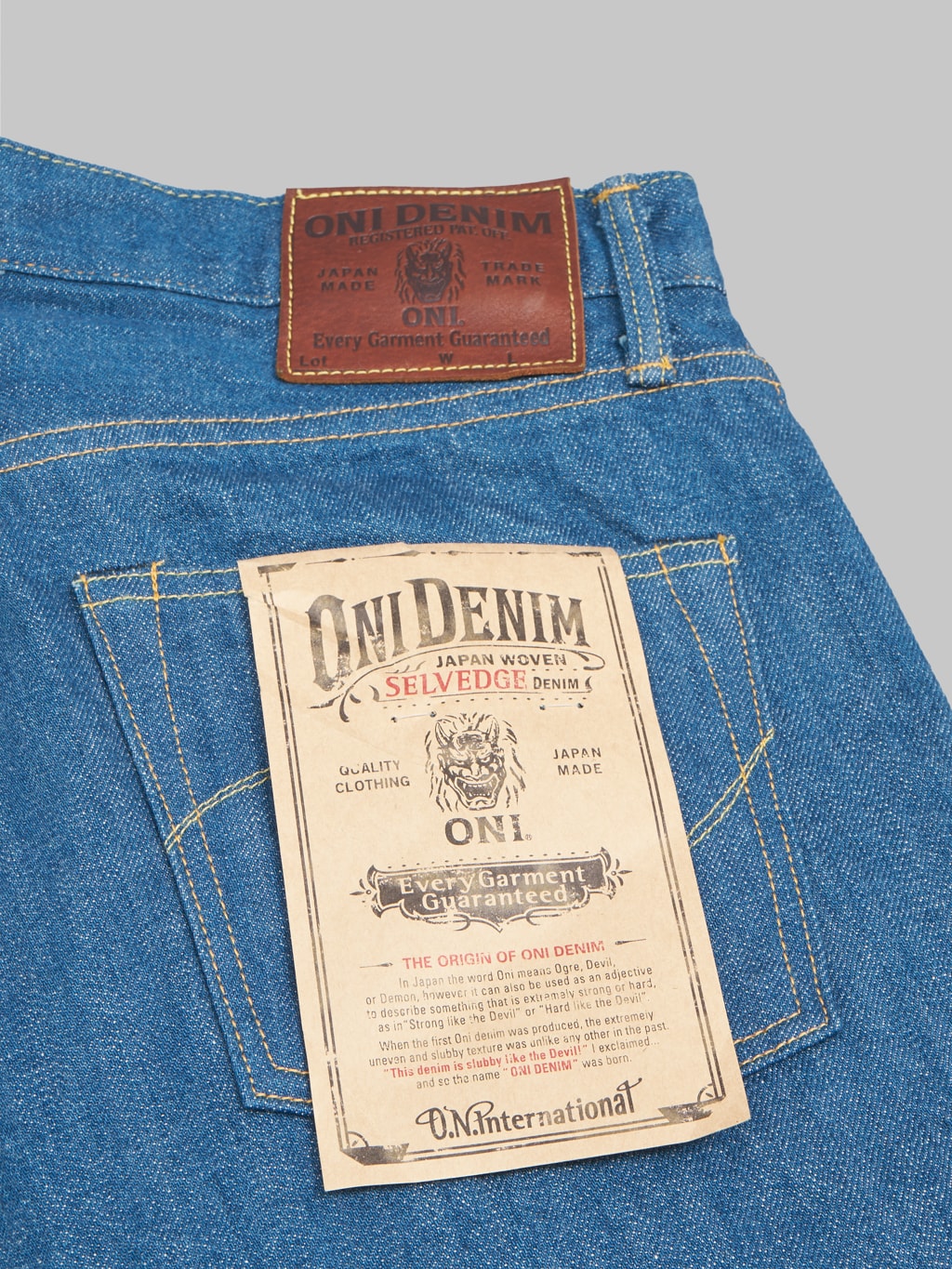 oni old faded blue denim classic straight jeans pocket flasher