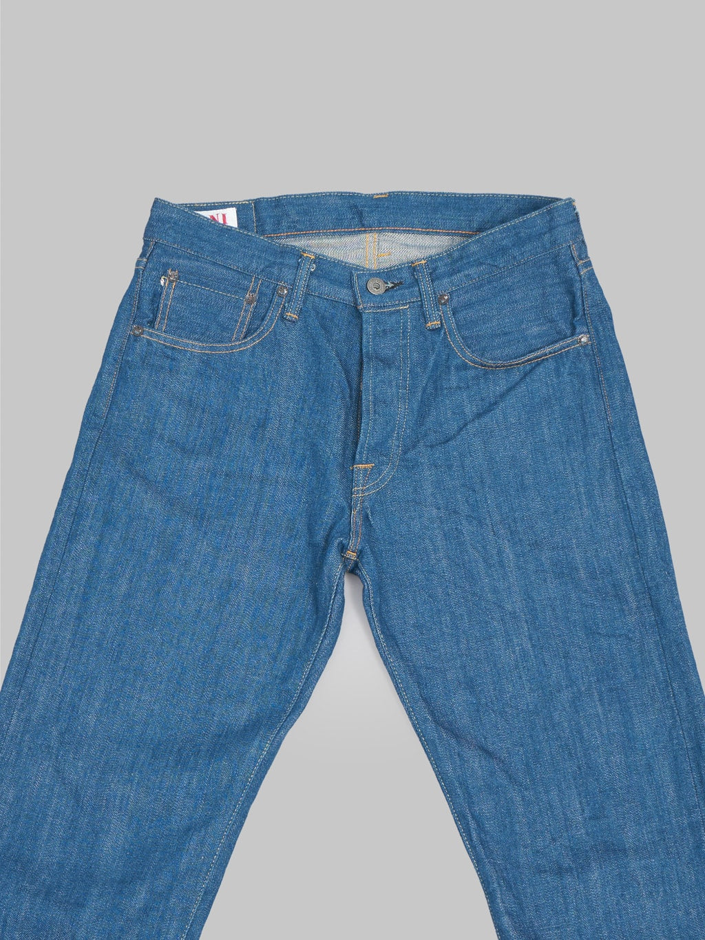 oni old faded blue denim classic straight jeans front details