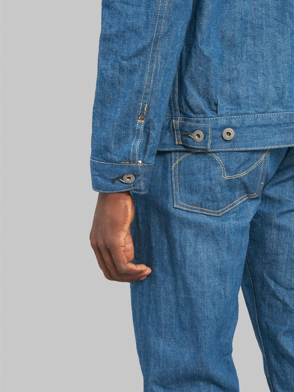 oni old faded blue denim type 2 jacket details