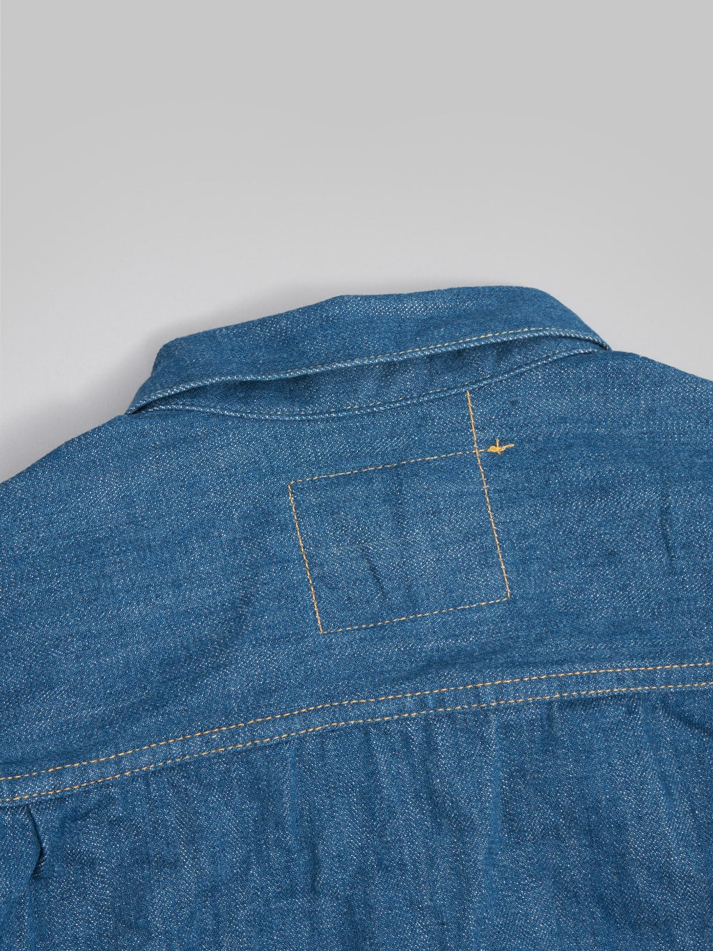 oni old faded blue denim type 2 jacket back collar