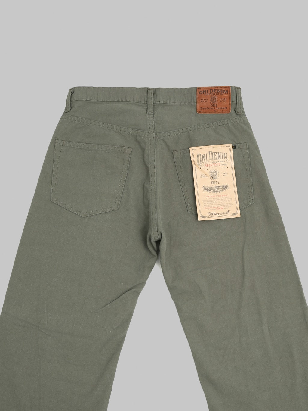 ONI Denim 200-8GG "Beta Chambray Green Gray" 8oz Wide Straight Jeans
