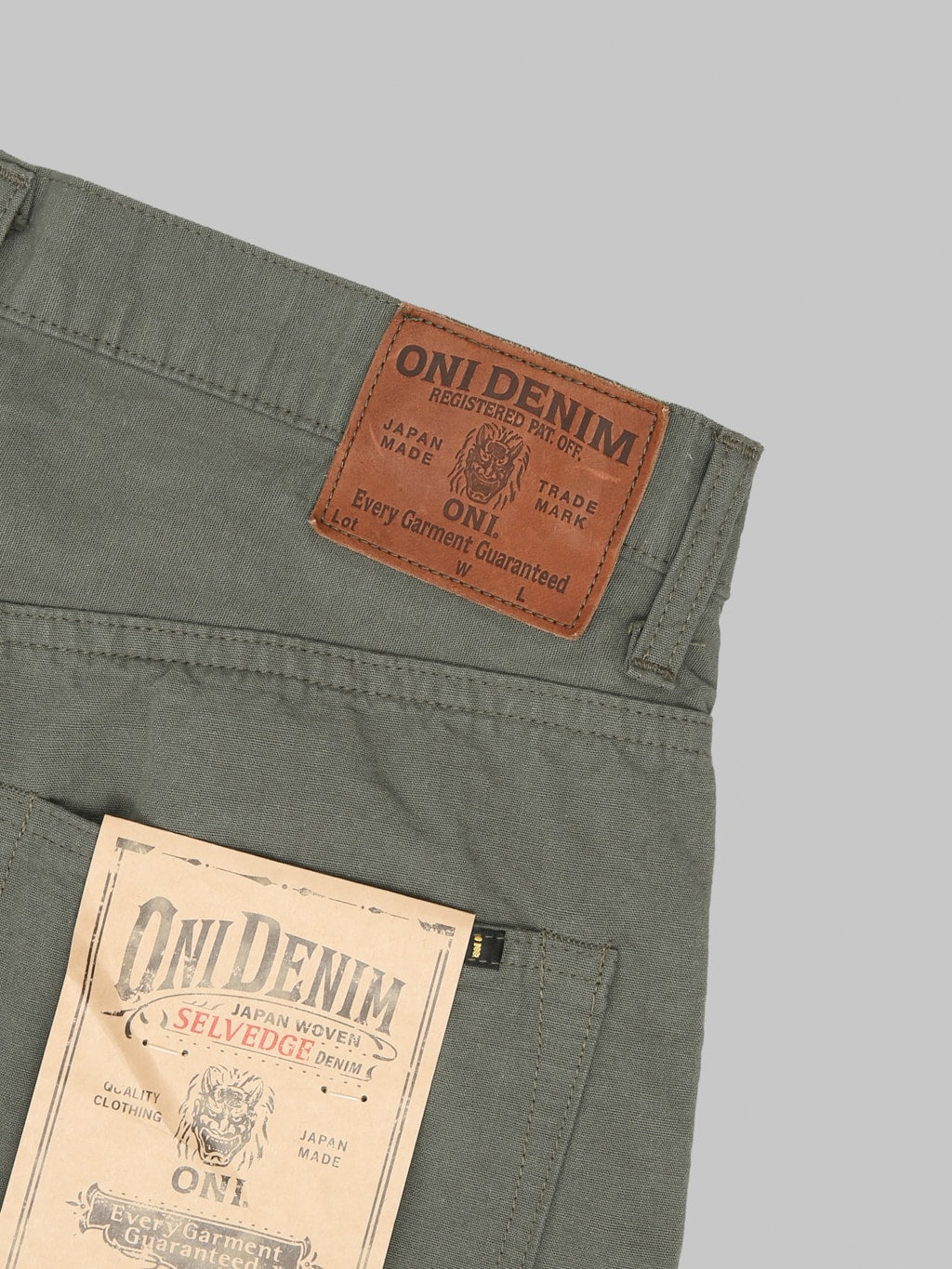 ONI Denim 200-8GG "Beta Chambray Green Gray" 8oz Wide Straight Jeans