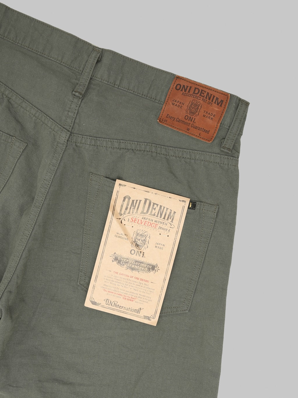 ONI Denim 200-8GG "Beta Chambray Green Gray" 8oz Wide Straight Jeans