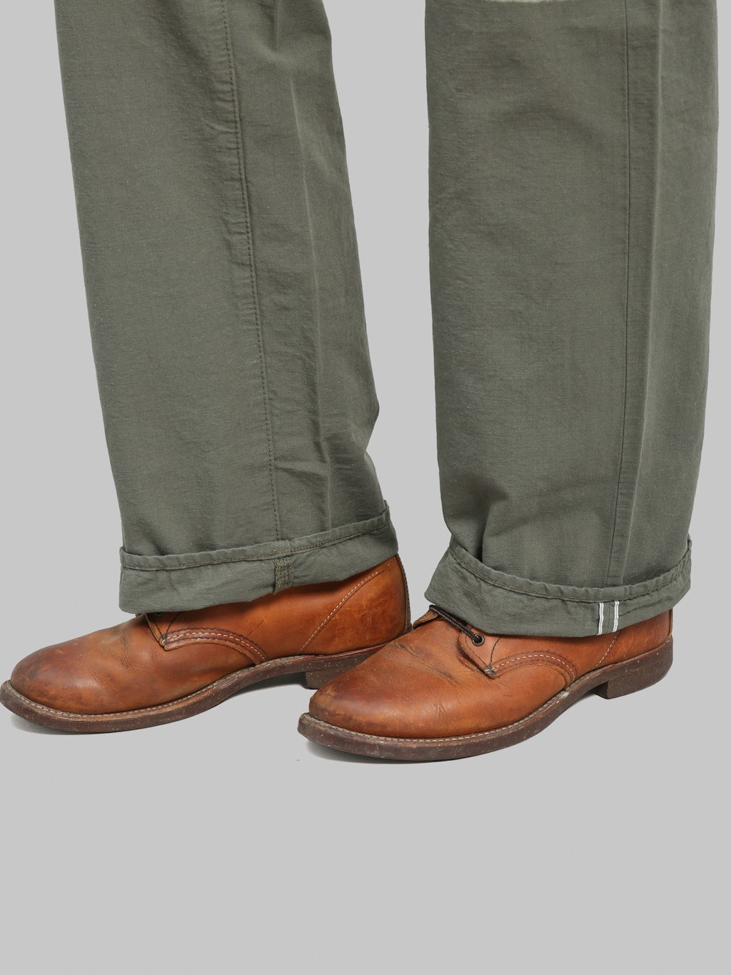 ONI Denim 200-8GG "Beta Chambray Green Gray" 8oz Wide Straight Jeans