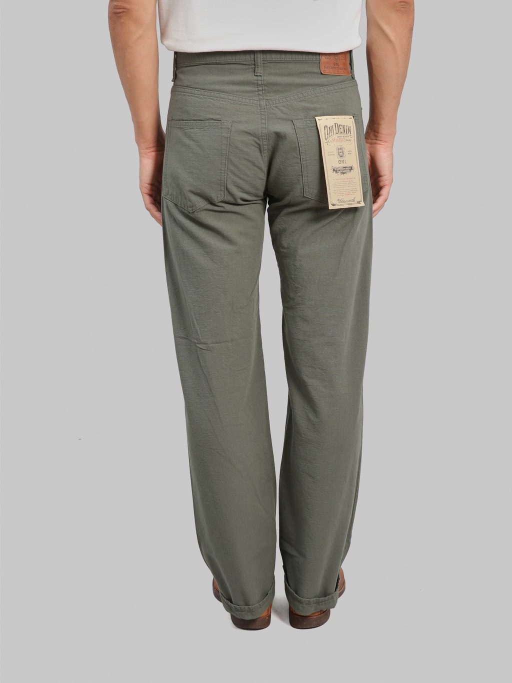 ONI Denim 200-8GG "Beta Chambray Green Gray" 8oz Wide Straight Jeans