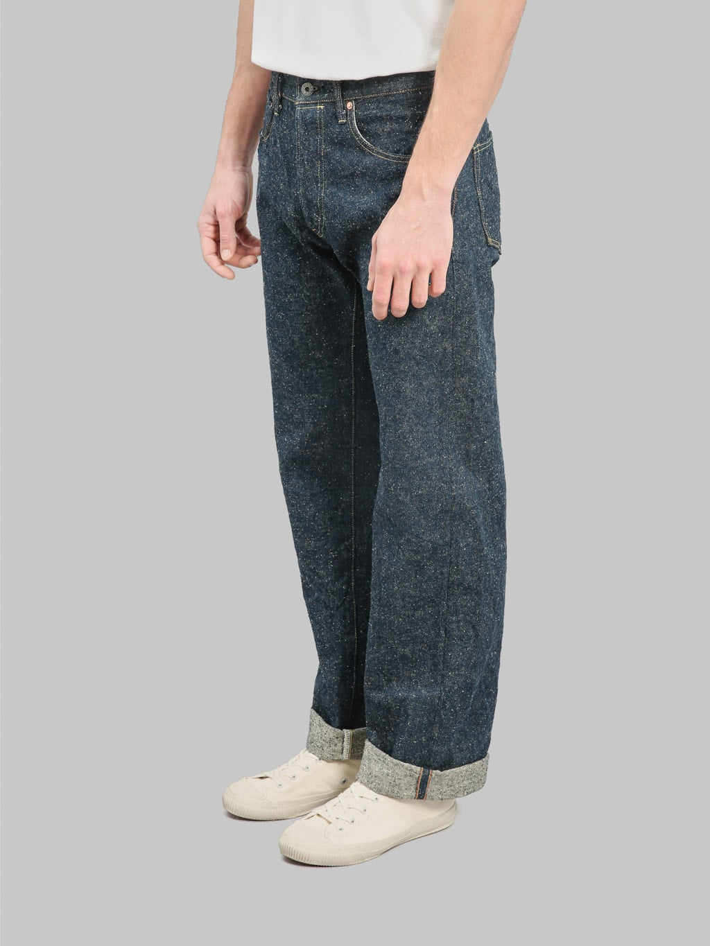 oni 200 kabuki crushed concrete denim wide straight selvedge jeans side fit