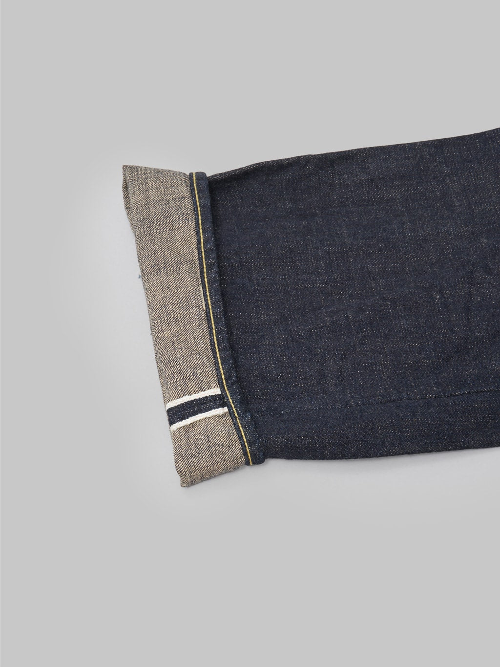 oni 200 kbe indigo beige 14oz wide straight jeans selvedge