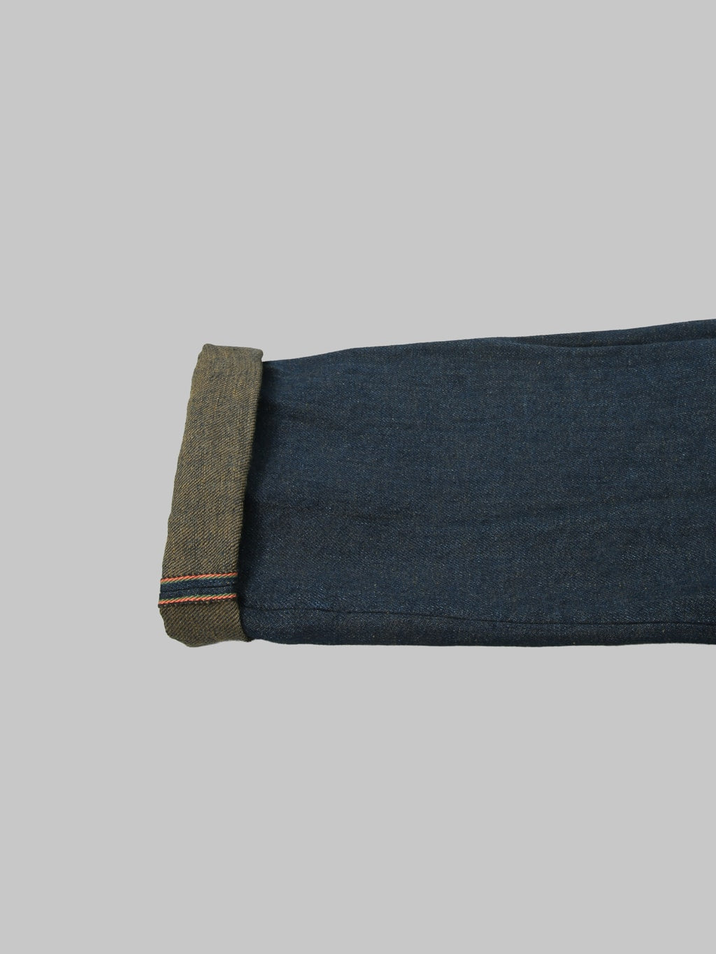 ONI Denim 200ZROLV Secret Denim Olive Weft Wide Jeans selvedge id