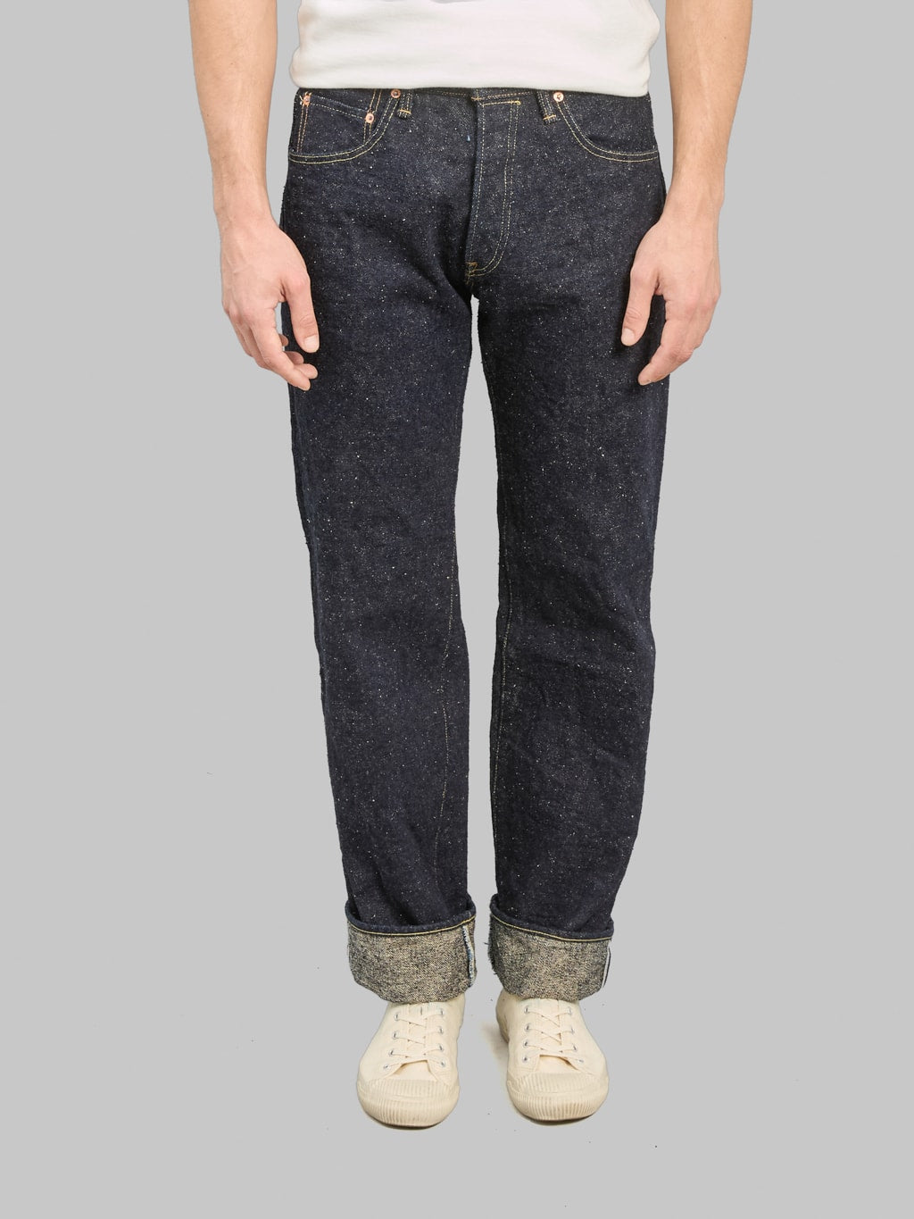 ONI 200 Asphalt 20oz Wide Straight Jeans front fit