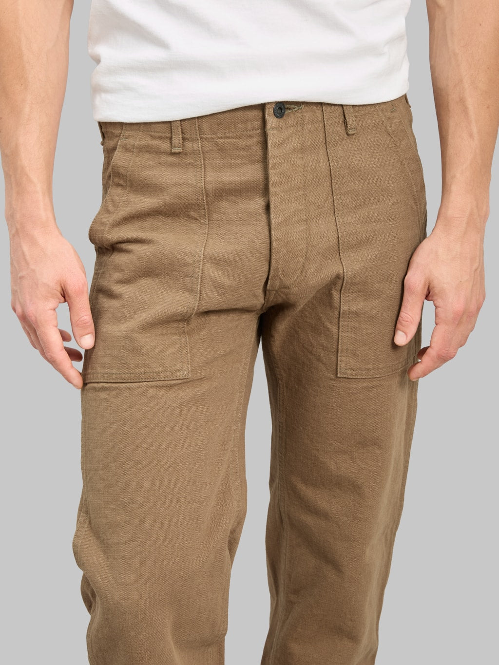ONI Denim 207 HOXBRK 13oz Baker Pants Brown Khaki inseam