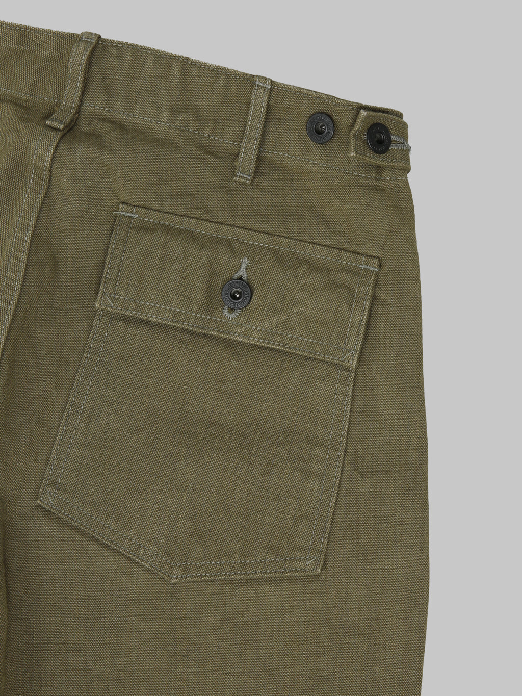 ONI Denim 207 HOXOLB 13oz Baker Pants Olive Brown pocket button