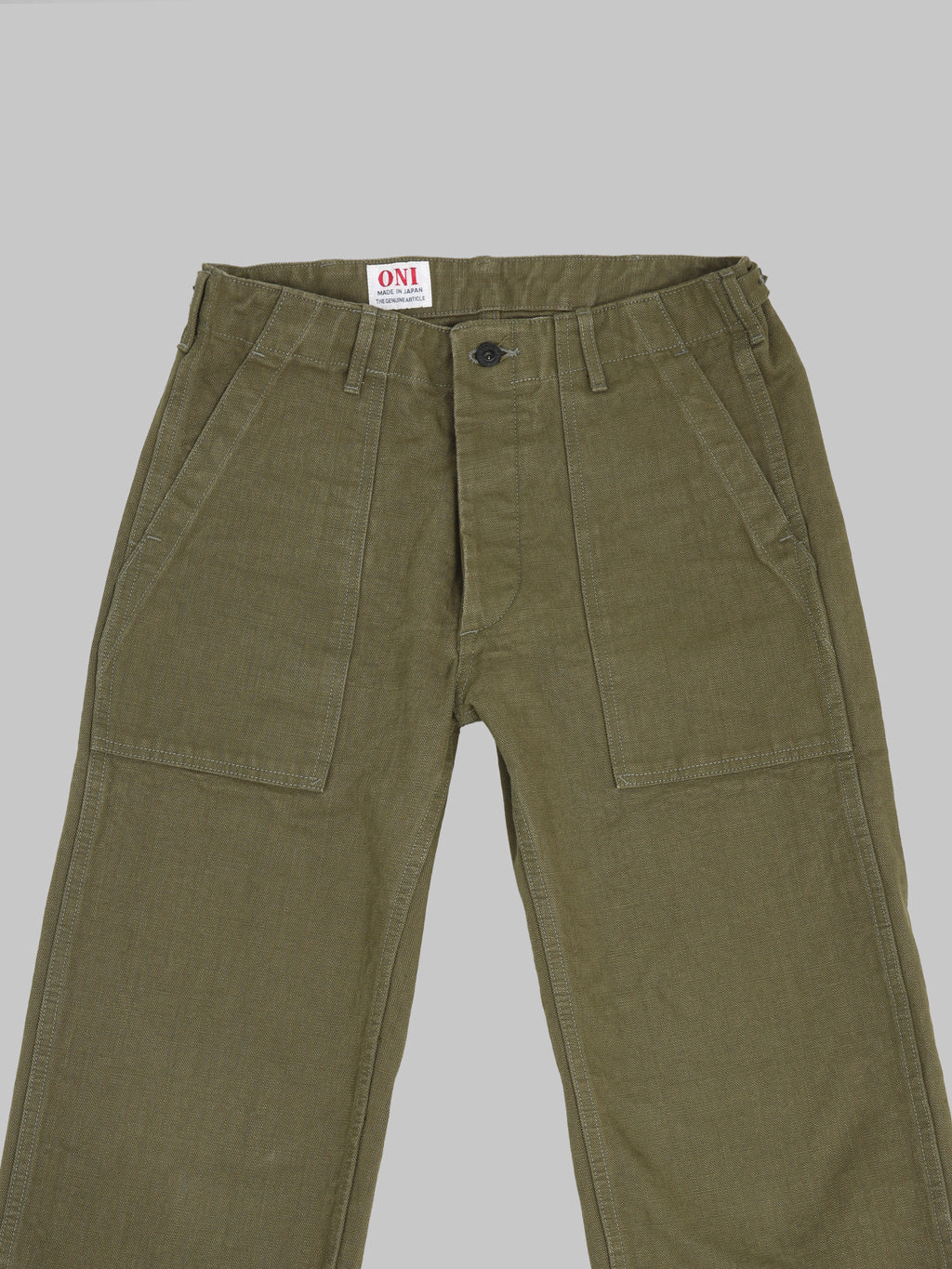 ONI Denim 207 HOXOLB 13oz Baker Pants Olive Brown waist