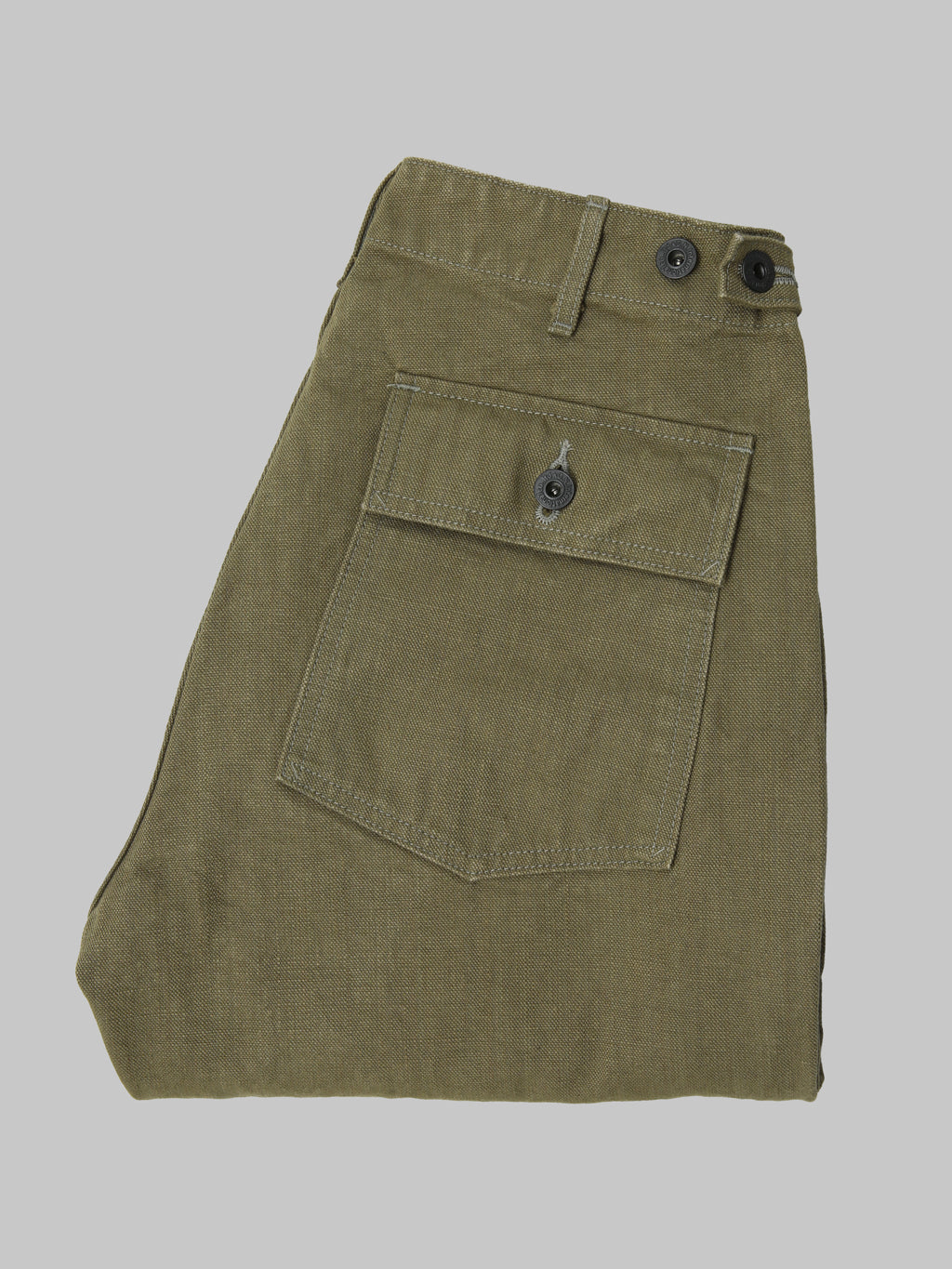 ONI Denim 207 HOX Sulfur Dyed Heavy Oxford Baker Pants Olive | Japan