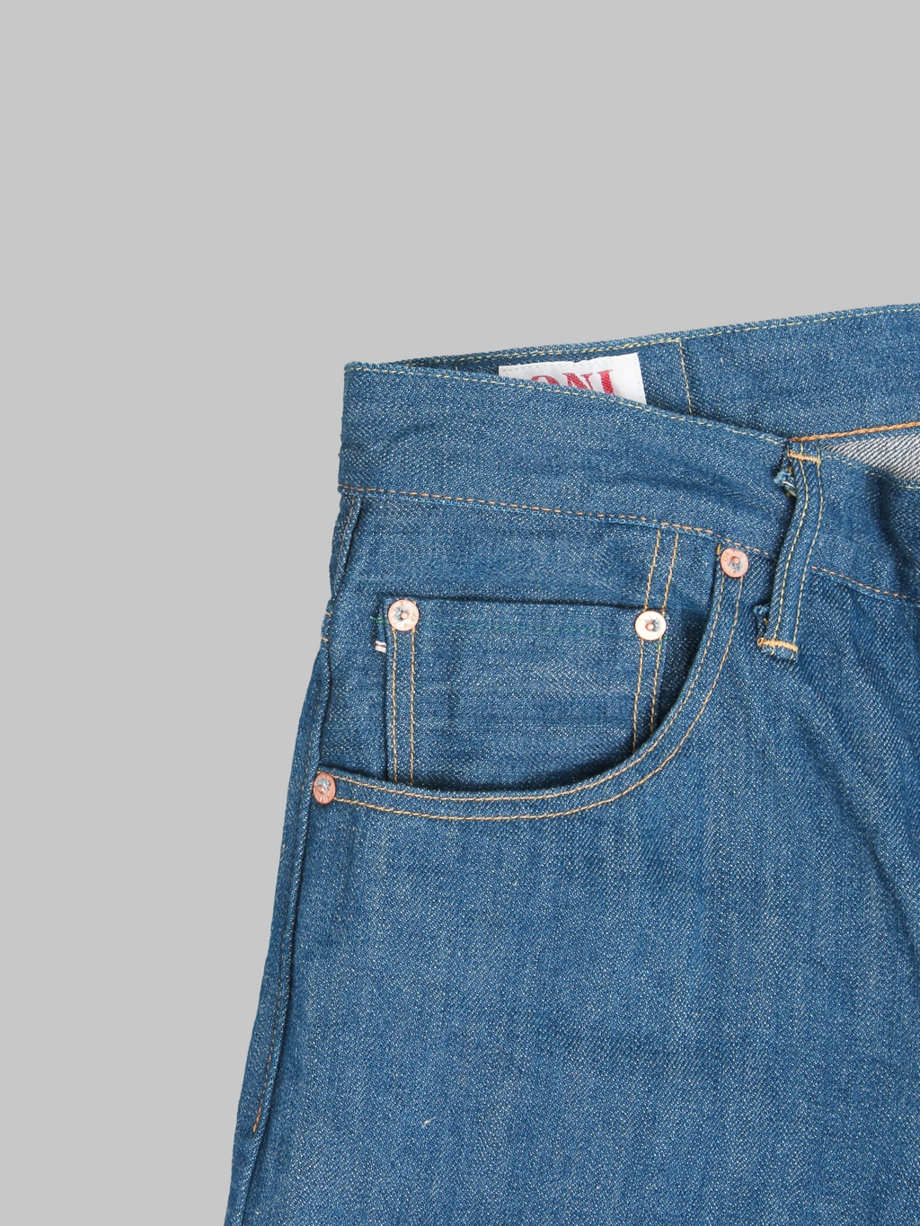 ONI Denim 222-OFBD 13.7oz Old Faded Blue Denim Super Wide Straight Jeans