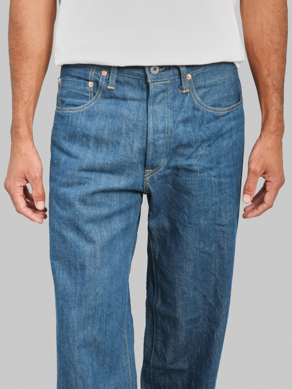ONI Denim 222-OFBD 13.7oz Old Faded Blue Denim Super Wide Straight Jeans